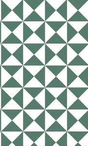 Split Tile - Green on White Vinyl