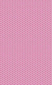 Mini Hexagon Tiles Bold Pink on White Vinyl