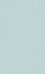 Mini Hexagon Tiles Ocean Blue on White Vinyl