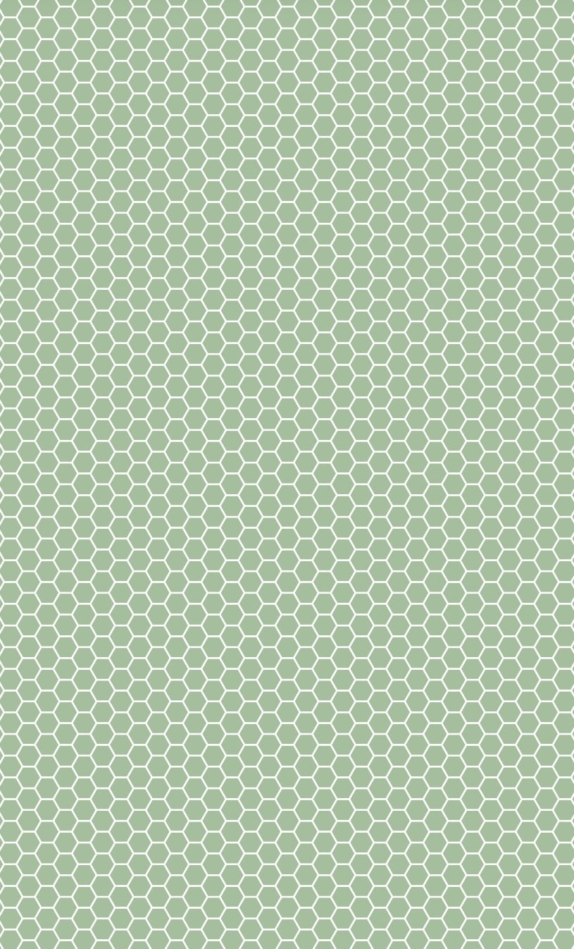 Mini Hexagon Tiles Sage Green on White Vinyl