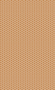 Mini Hexagon Tiles Burnt Orange on White Vinyl