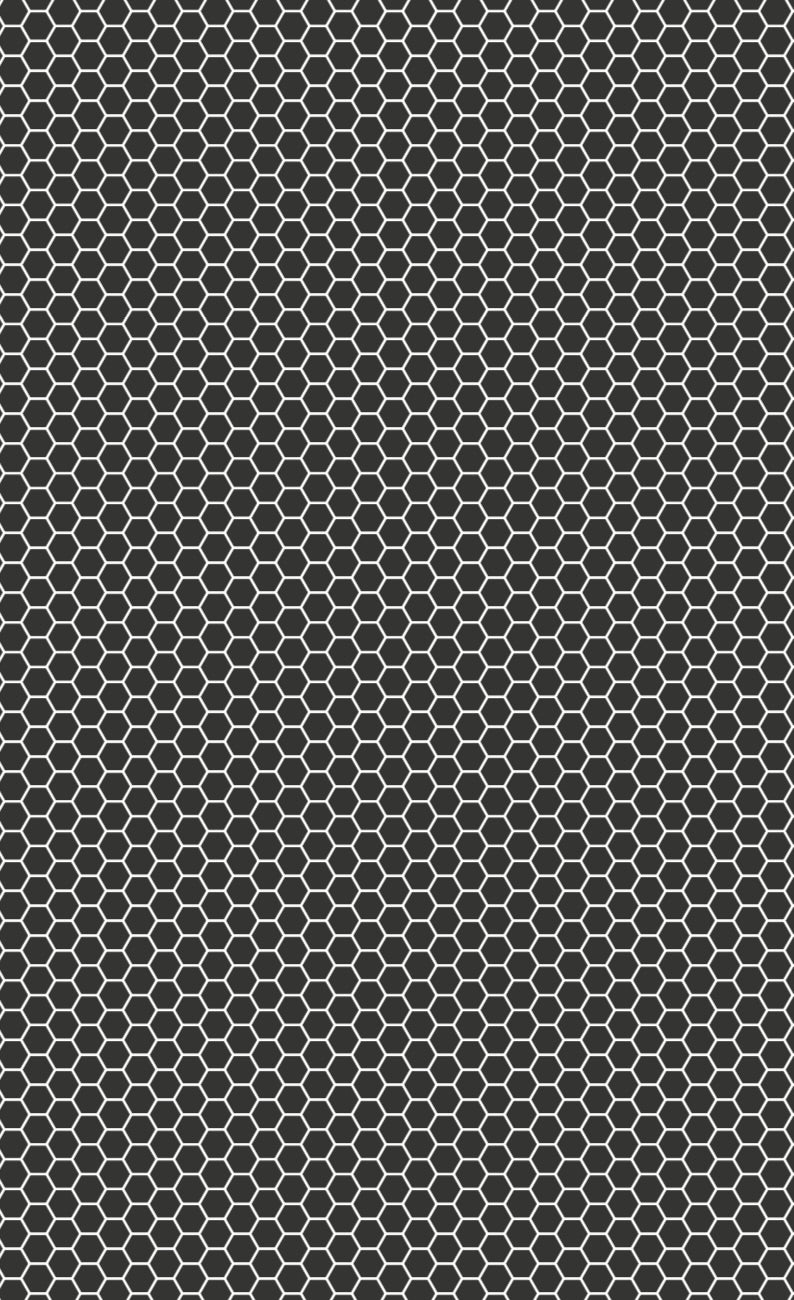 Mini Hexagon Tiles Charcoal on White Vinyl